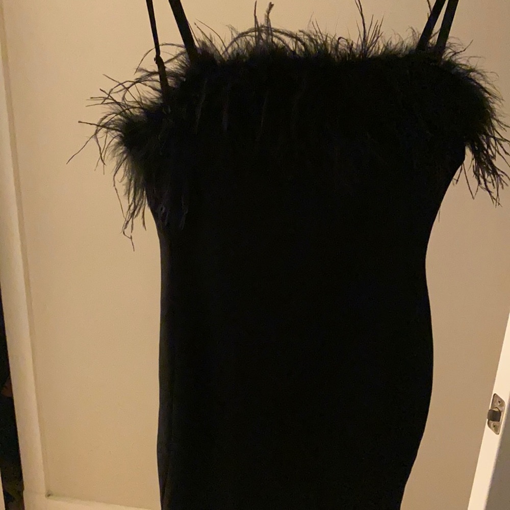 Black feather dress